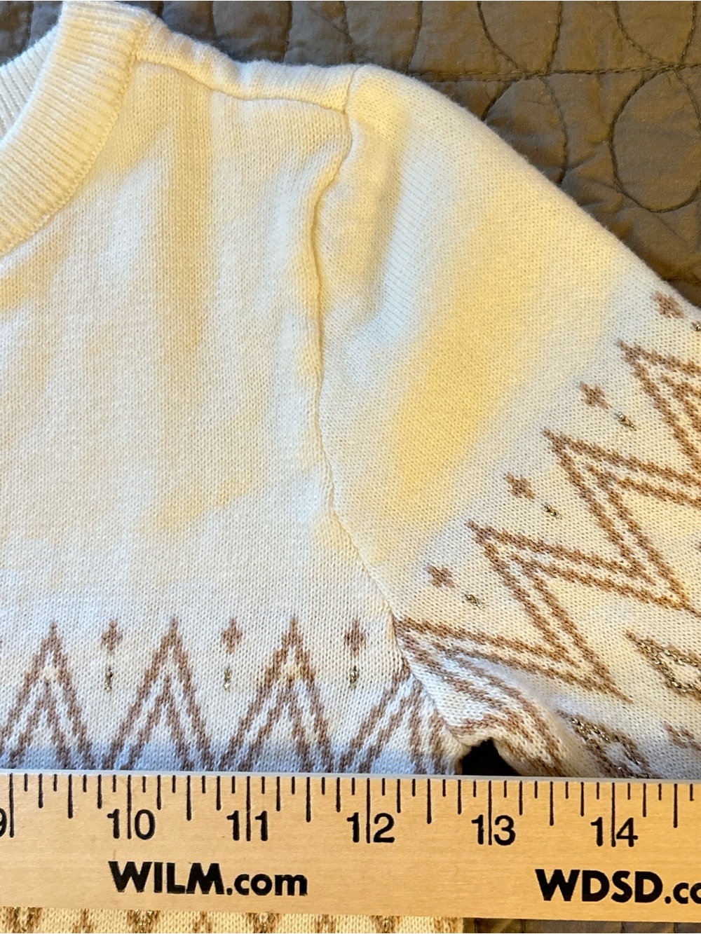 The Children’s Place Girls 7/8 Fair Isle Sweater Dress Cream Brown - Picture 7 of 7